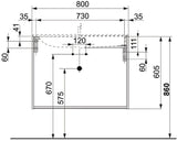 KEUCO X-Line Waschtischunterbau 800 mm anthrazit/Glas mit Auszug und Innenschublade