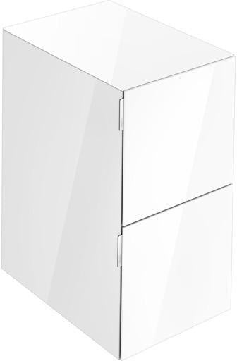 KEUCO Edition 11 Art Sideboard 400 mm mit 2 Auszügen und Beleuchtung – Weiß / Glas Weiß