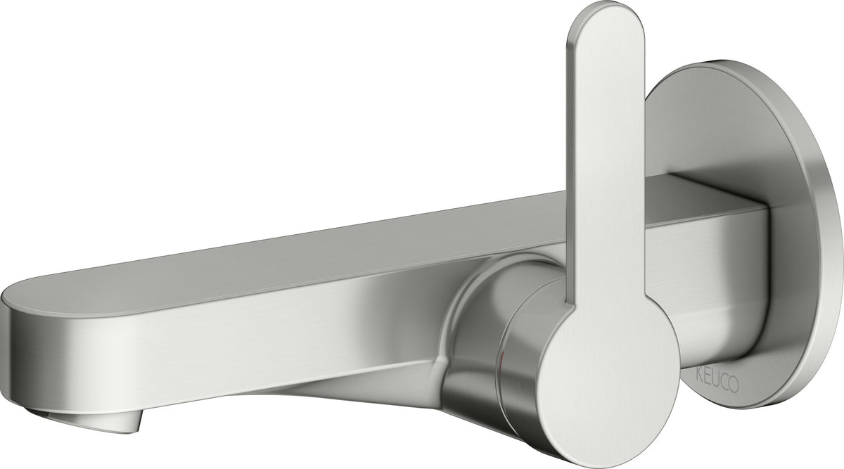 KEUCO IXMO Einhebel-Waschtischmischer Unterputz Wandmontage 187 mm Messing gebürstet