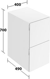 KEUCO Edition 11 Art Sideboard 400 mm mit 2 Auszügen und Beleuchtung – Weiß / Glas Weiß