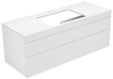 KEUCO Edition 400 Waschtischunterbau 1400 mm anthrazit Glas – 2 Auszüge, wandmontiert