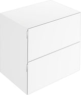 KEUCO Edition 11 Art Sideboard 400 mm mit 2 Auszügen und Beleuchtung – Weiß / Glas Weiß