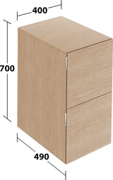 KEUCO Edition 11 Art Sideboard 400 mm mit 2 Auszügen und Beleuchtung – Weiß / Glas Weiß