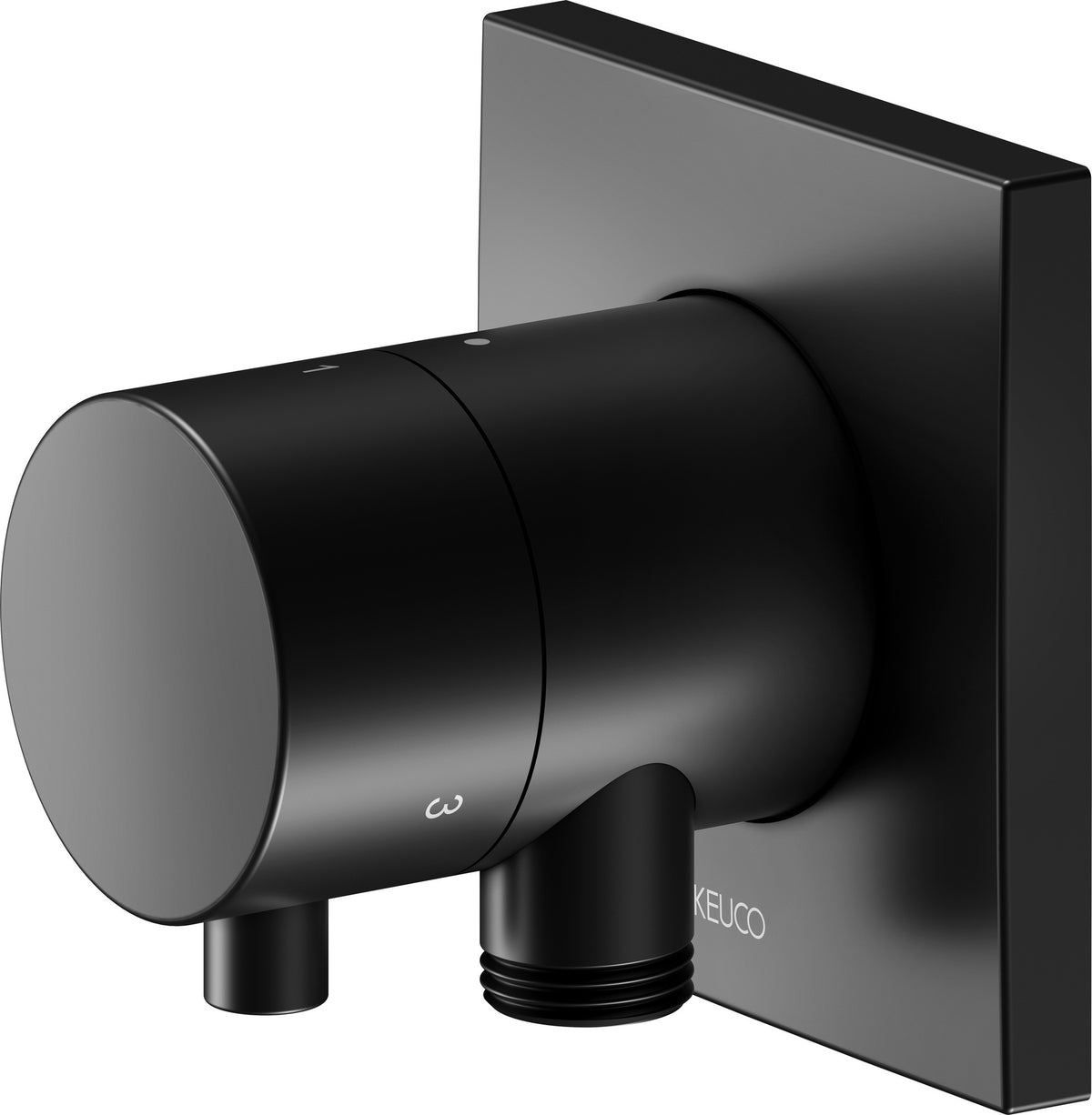 KEUCO IXMO Comfort 3-Wege Umstellventil DN15 Unterputz, eckig schwarz matt, mit Schlauchanschluss