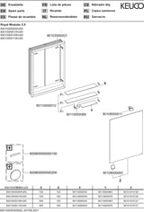KEUCO Royal Modular 2.0 Spiegelschrank, unbeleuchtet, Wandeinbau, 500 x 700 x 120 mm, silber-eloxiert