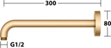 KEUCO Brausearm Elegance 51688, Wandanschluss, 300 mm, verchromt – Edles Design für Ihr Badezimmer