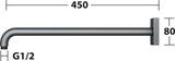KEUCO Brausearm Edition 300, Wandanschluss, 300 mm, verchromt – Eckige Form, Metall