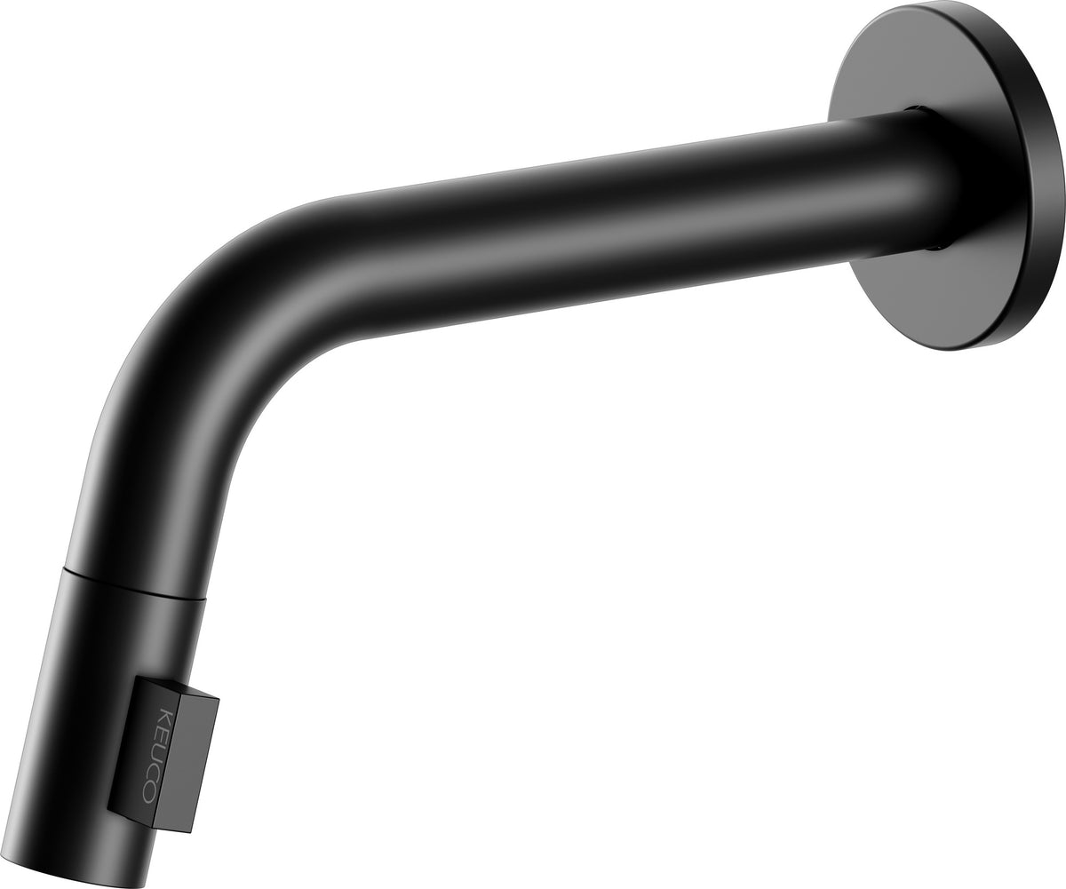 KEUCO IXMO Wandauslaufventil Unterputz rund 185 mm Ausladung, Soft schwarz matt