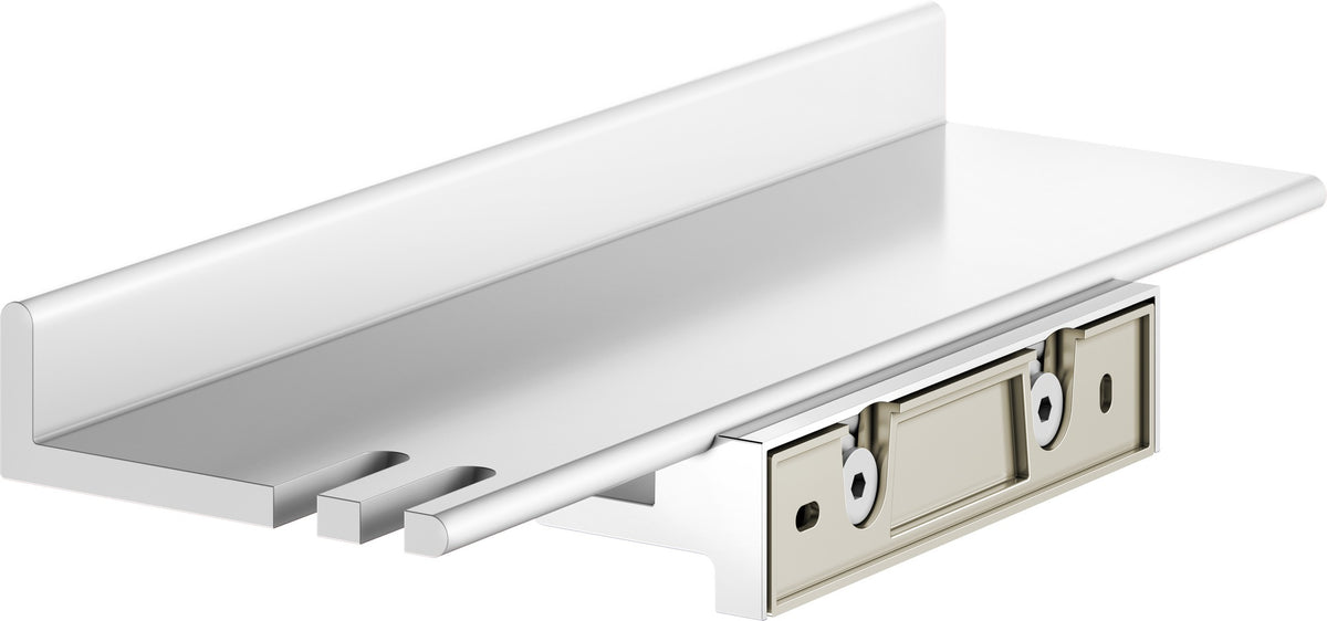 KEUCO REVA Duschablage 12858 weiß matt – rechteckige Wandablage mit Haken, 350 mm