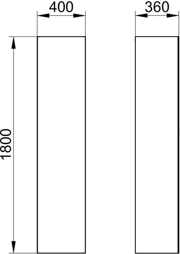 KEUCO Edition 11 Art Hochschrank 400 x 1800 x 360 mm, 1-türig, rechts, mit Steckdose, weiß