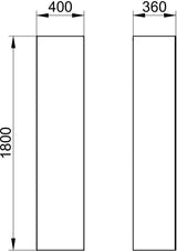 KEUCO Edition 11 Art Hochschrank 400 x 1800 x 360 mm, 1-türig, rechts, mit Steckdose, weiß