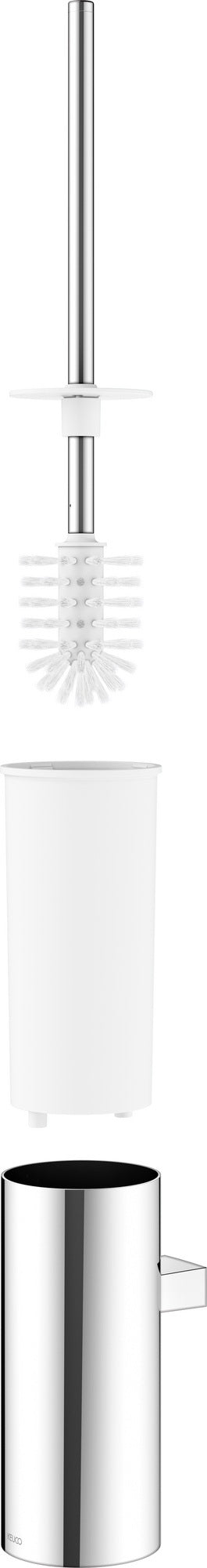 KEUCO Collection Moll Toilettenbürstengarnitur Wand verchromt/weiß – Wandmontage mit Deckel