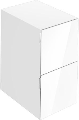 KEUCO Edition 11 Art Sideboard 400 mm mit 2 Auszügen und Beleuchtung – Weiß / Glas Weiß