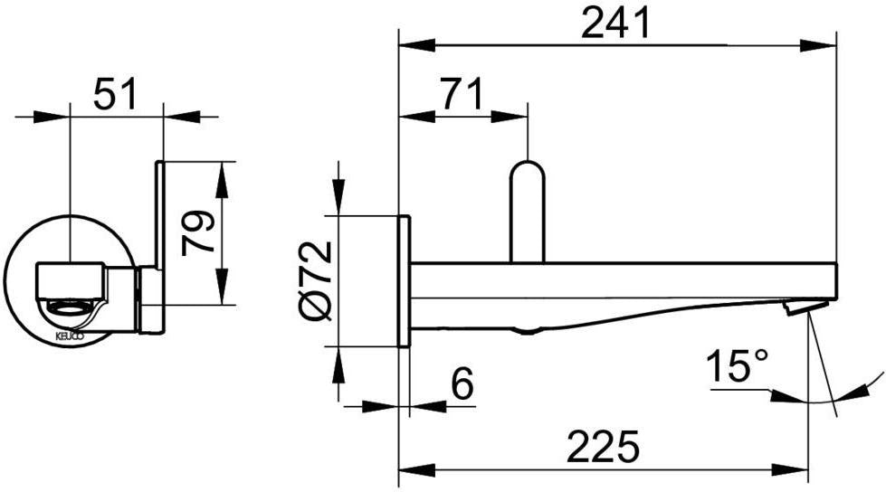 KEUCO IXMO Einhebel-Waschtischmischer Unterputz, rund, Ausladung 165 mm, schwarz matt