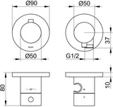 KEUCO Plan blue Thermostatarmatur Set Unterputz 2-Wege aluminium-finish