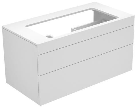 KEUCO Edition 400 Waschtischunterbau 1050 mm anthrazit Glas – 2 Auszüge, Push-Open