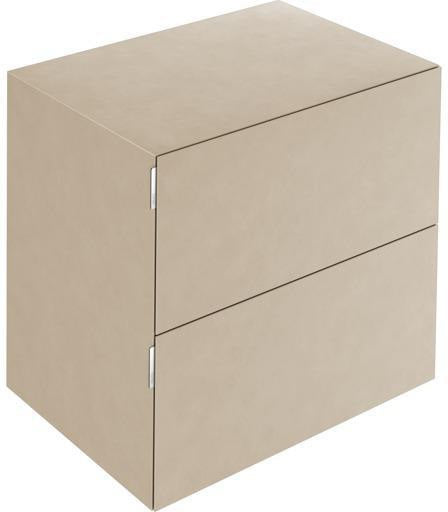 KEUCO Edition 11 Art Sideboard 400 mm mit 2 Auszügen und Beleuchtung – Weiß / Glas Weiß