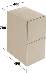 KEUCO Edition 11 Art Sideboard 400 mm mit 2 Auszügen und Beleuchtung – Weiß / Glas Weiß