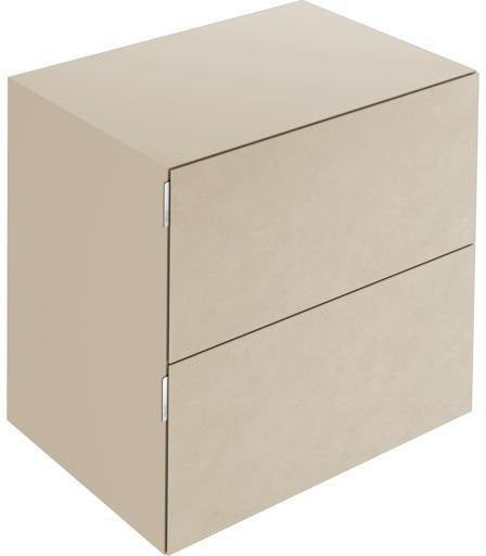 KEUCO Edition 11 Art Sideboard 400 mm mit 2 Auszügen und Beleuchtung – Weiß / Glas Weiß