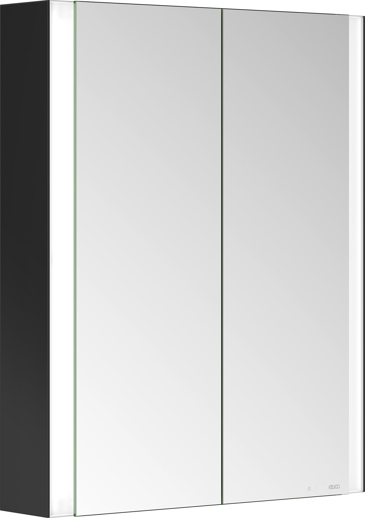 KEUCO Somaris Spiegelschrank 600 x 710 x 128 mm Eiche hell Dekor – 2 Türen Wandvorbau