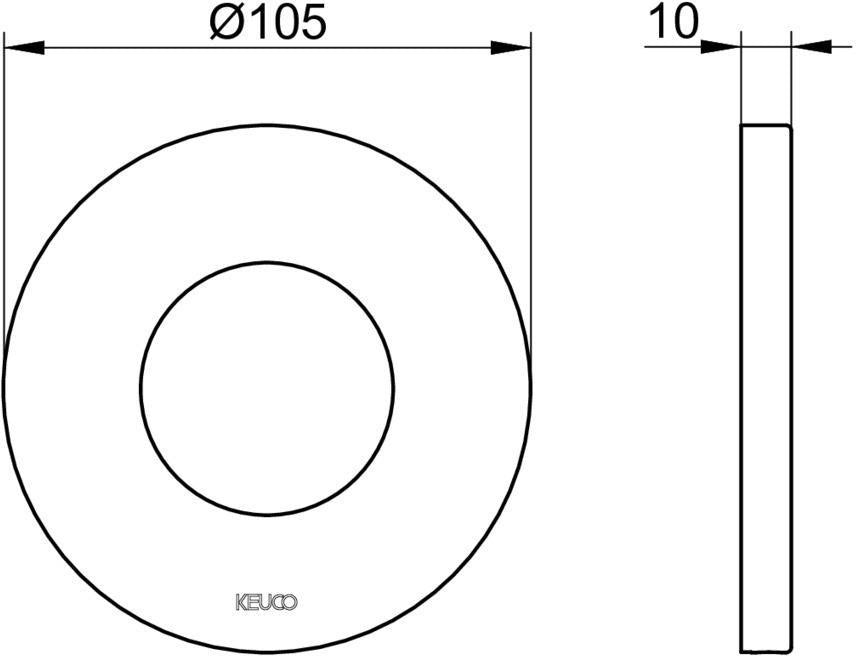 KEUCO IXMO Wandrosette 59556, rund, 105 mm, verchromt – für Ab- und Umstellventile