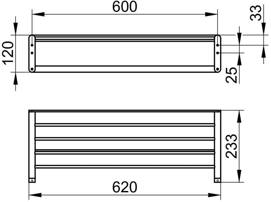 KEUCO Handtuchablage Elegance 11675, verchromt, 620 mm breit, 6 Stangen