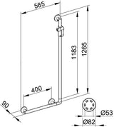 KEUCO PLAN CARE Winkelgriff 90° verchromt, 465/765 mm, Belastbarkeit 115 kg, Wandmontage
