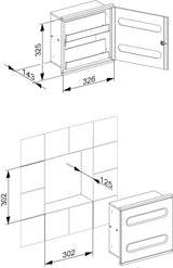 KEUCO Plan Integral Bad-Modul WT 2 mit 2 Papiertuchspendern, links angeschlagen, verchromt/Aluminium