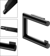 KEUCO REVA Toilettenpapierhalter offene Form schwarz matt – Wandmontage zum Kleben oder Schrauben
