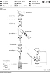 KEUCO IXMO Pure Einhebel-Bidetmischer mit Zugstangen-Ablaufgarnitur, verchromt, runde Rosette