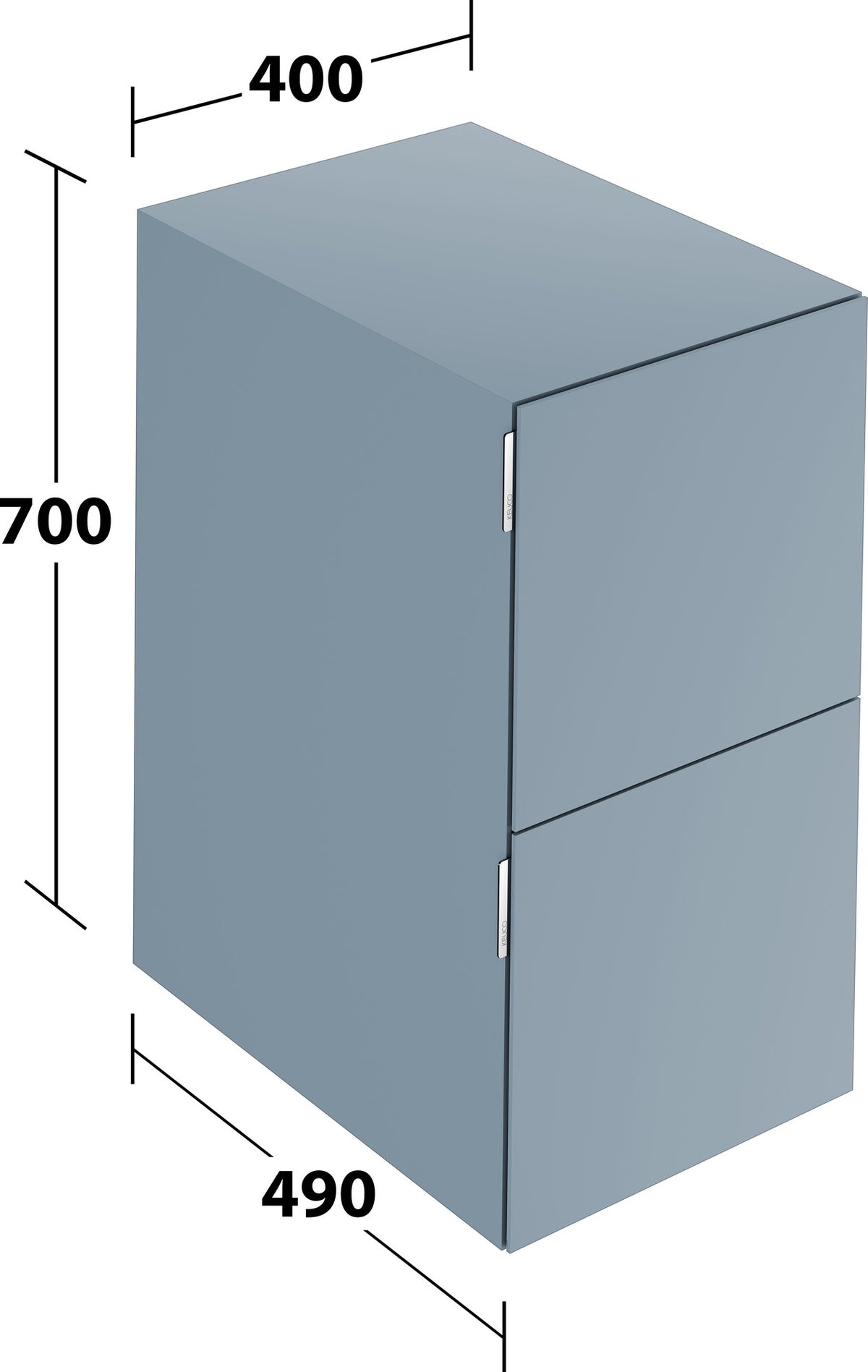 KEUCO Edition 11 Art Sideboard 400 mm mit 2 Auszügen und Beleuchtung – Weiß / Glas Weiß