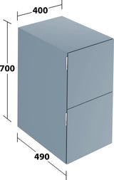 KEUCO Edition 11 Art Sideboard 400 mm mit 2 Auszügen und Beleuchtung – Weiß / Glas Weiß