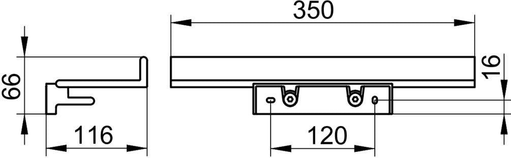 KEUCO REVA Duschablage 12858 weiß matt – rechteckige Wandablage mit Haken, 350 mm
