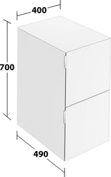 KEUCO Edition 11 Art Sideboard 400 mm mit 2 Auszügen und Beleuchtung – Weiß / Glas Weiß