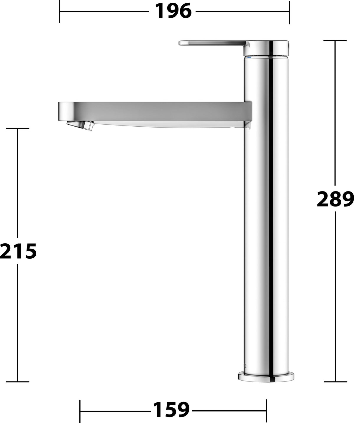 KEUCO IXMO Pure Einhebel-Waschtischmischer 210 mm ohne Ablaufgarnitur, verchromt