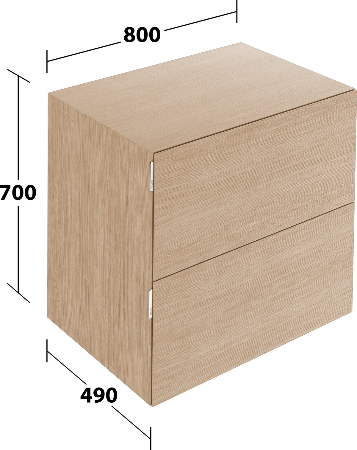 KEUCO Edition 11 Art Sideboard 400 mm mit 2 Auszügen und Beleuchtung – Weiß / Glas Weiß