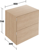 KEUCO Edition 11 Art Sideboard 400 mm mit 2 Auszügen und Beleuchtung – Weiß / Glas Weiß