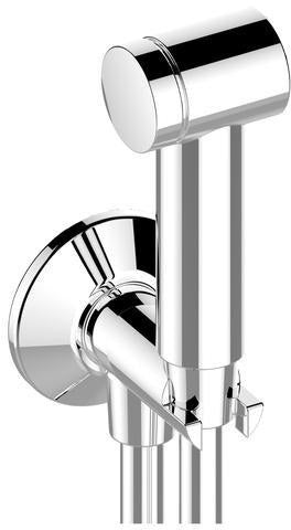 KEUCO Hygienebrause 59983 verchromt – Handbrause mit Brauseschlauch und Absperrventil