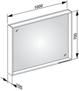 KEUCO X-Line Lichtspiegel mit Spiegelheizung 500 x 700 x 105 mm Vulkanit – LED-Badspiegel