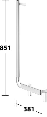 KEUCO AXESS Winkelgriff 90° links 381/851 mm silber-eloxiert – Wandmontage