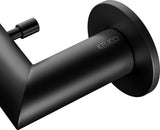 KEUCO REVA Badetuchhalter 600 mm schwarz matt mit integriertem Haken – Wandmontage