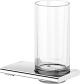 KEUCO Edition 400 Glashalter mit Echtkristall-Glas, verchromt – Wandmontage, softcube Design