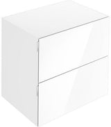 KEUCO Edition 11 Art Sideboard 400 mm mit 2 Auszügen und Beleuchtung – Weiß / Glas Weiß