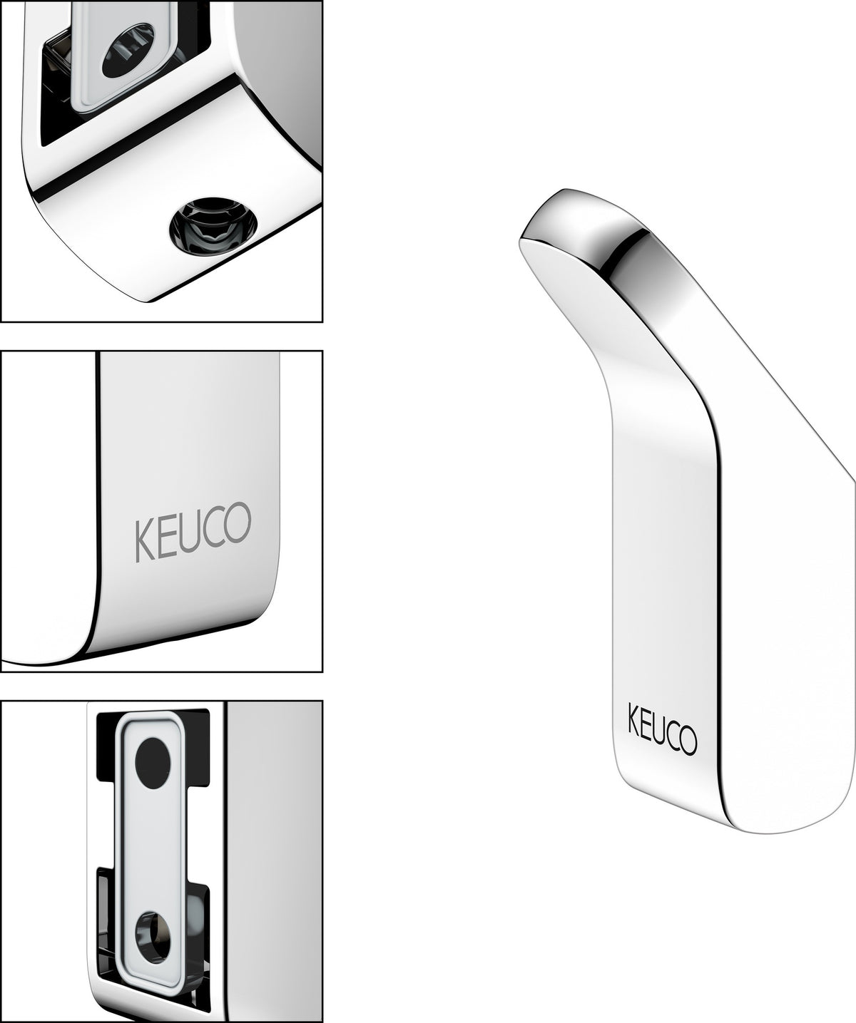 KEUCO Aveno Handtuchhaken 14614 verchromt – Wandhaken für Handtücher