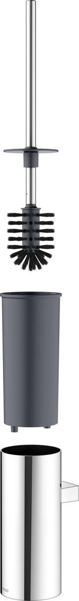 KEUCO Collection Moll Toilettenbürstengarnitur Wand verchromt/weiß – Wandmontage mit Deckel