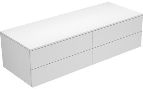 KEUCO Edition 400 Sideboard 1400 mm, 4 Auszüge, anthrazit/Glas – wandhängend, Push-to-Open