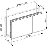 KEUCO Royal Modular 2.0 Spiegelschrank beleuchtet 900 mm Wandeinbau silber-eloxiert