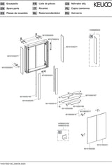 KEUCO Somaris Spiegelschrank 600 x 710 x 128 mm Eiche hell Dekor – 2 Türen Wandvorbau