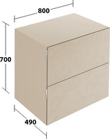 KEUCO Edition 11 Art Sideboard 400 mm mit 2 Auszügen und Beleuchtung – Weiß / Glas Weiß