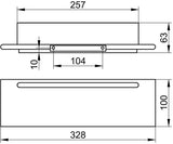 KEUCO Edition 400 Duschablage mit Glasabzieher, Aluminium silber-eloxiert, 328 mm